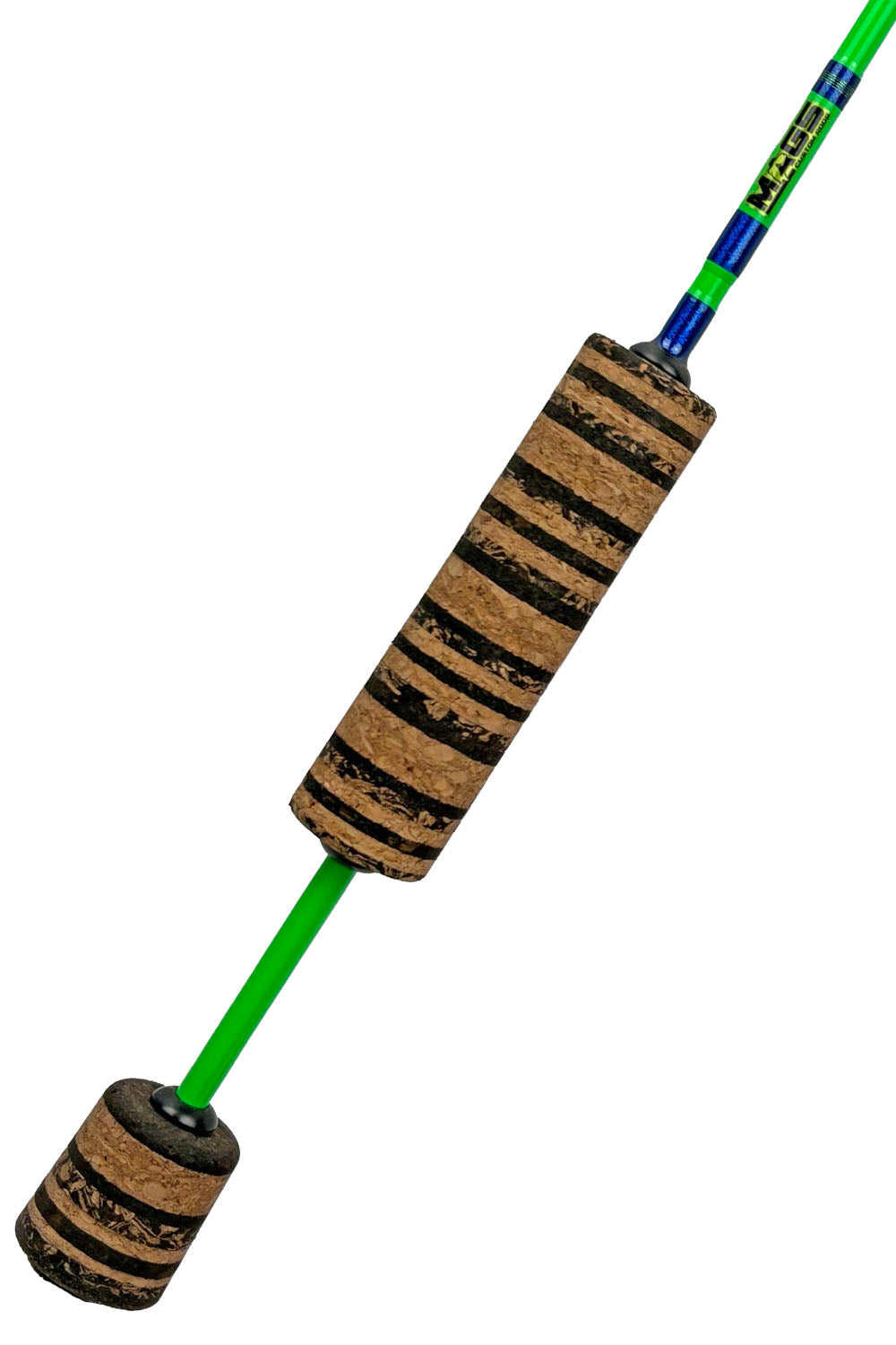 32" Neon Green Power Noodle with Metallic Blue Wraps and Recoil Guides