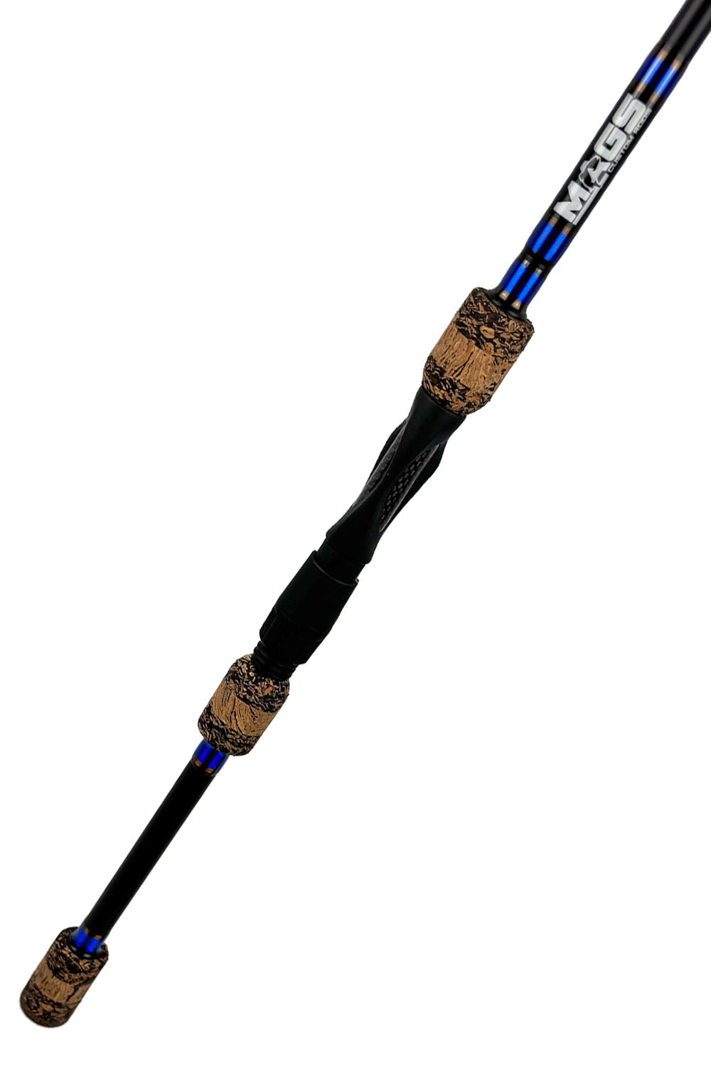 7'2 Medium Fast Spinning with Metallic Blue Wraps and Metallic Bronze Trim