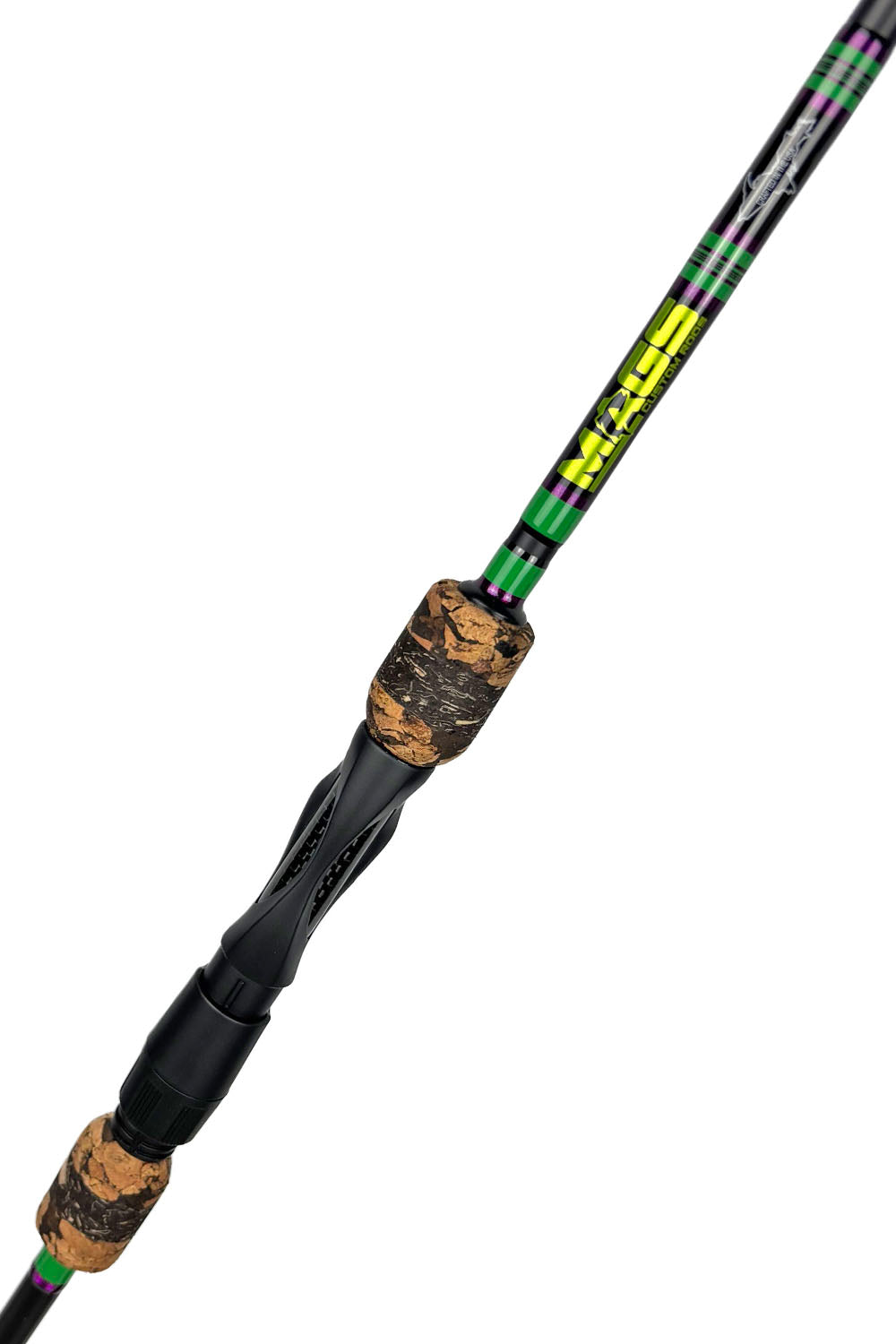 7'2 ML Fast Spinning with Green Wraps and Metallic Purple Accents