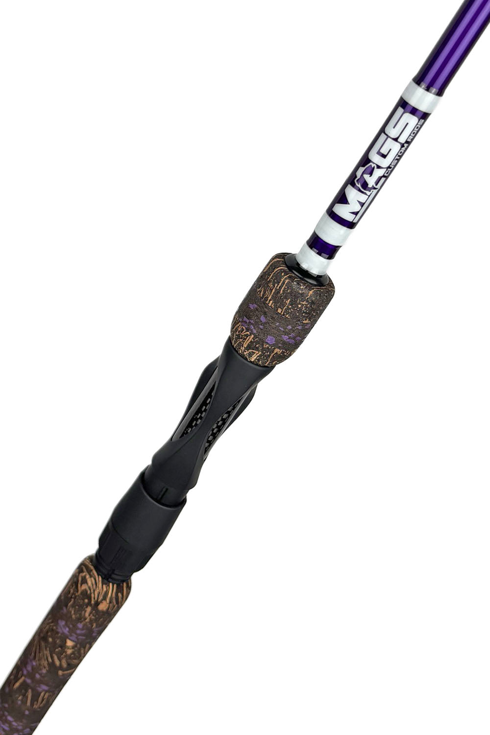 7'6 Medium Mod-Fast Purple Blank Spinning with White Wraps