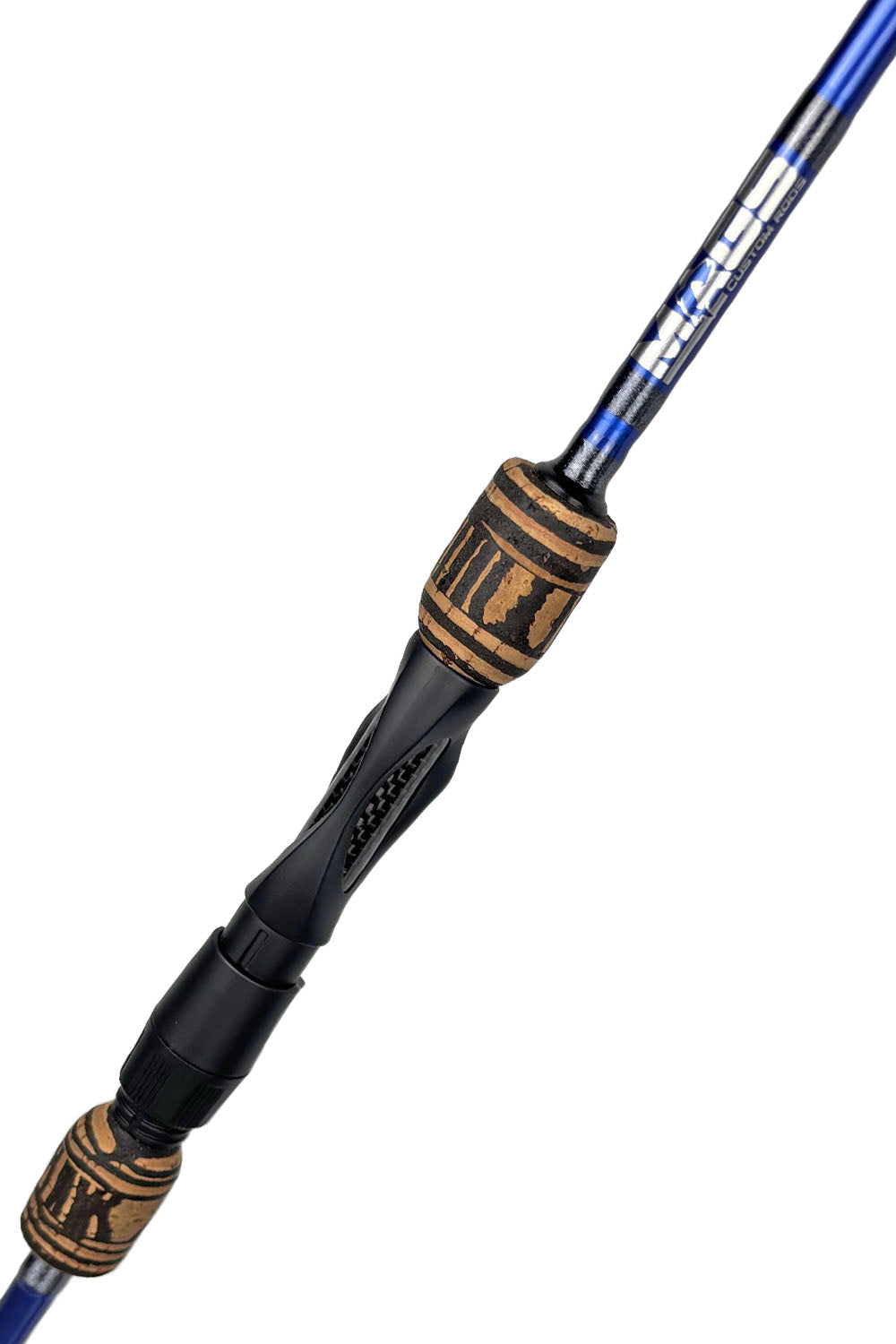 7' Medium Mod-Fast Blue Blank Spinning with Metallic Steel Wraps
