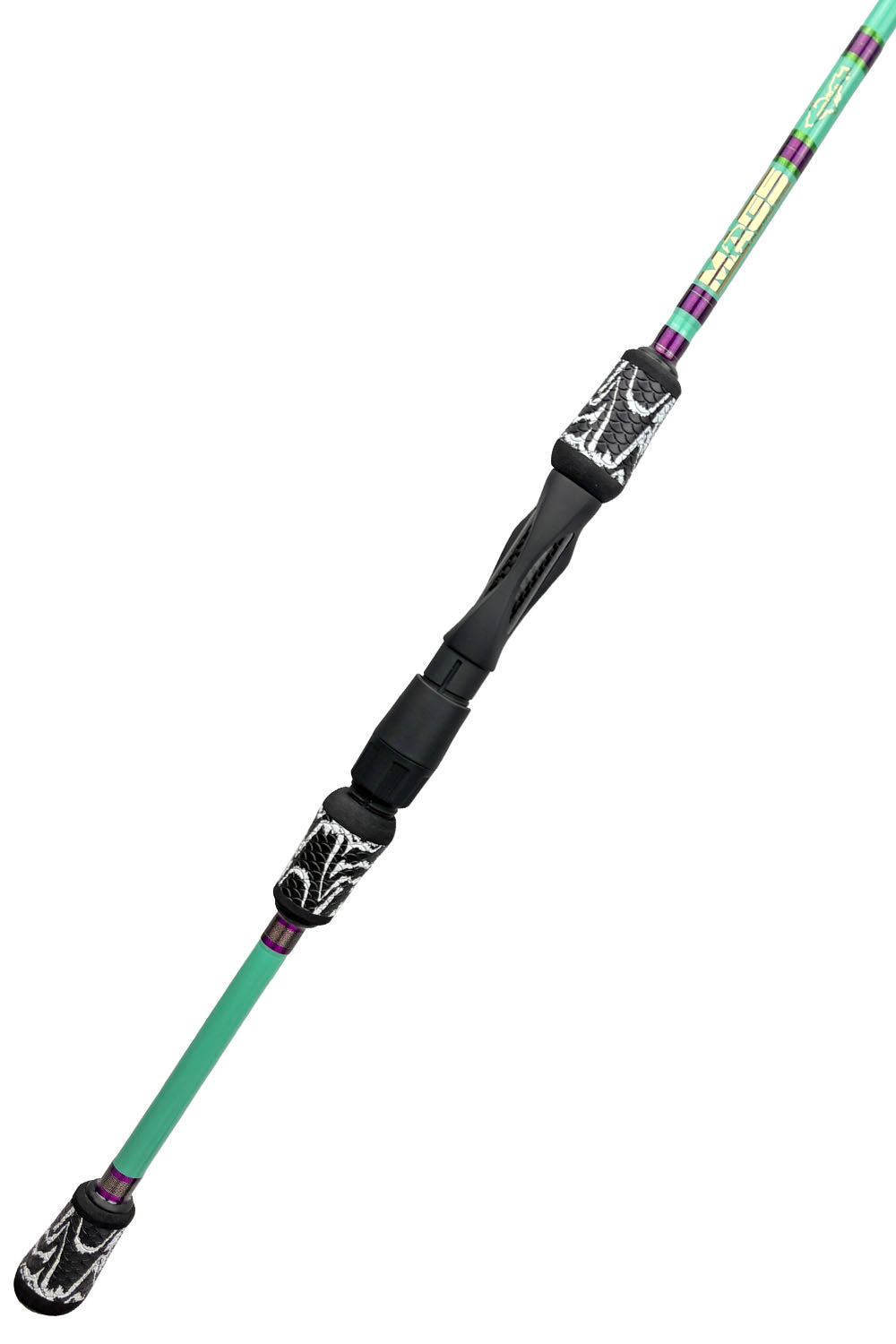 7' Medium Mod-Fast Spinning with Metallic Purple Wraps and Metallic Lime Green Trim