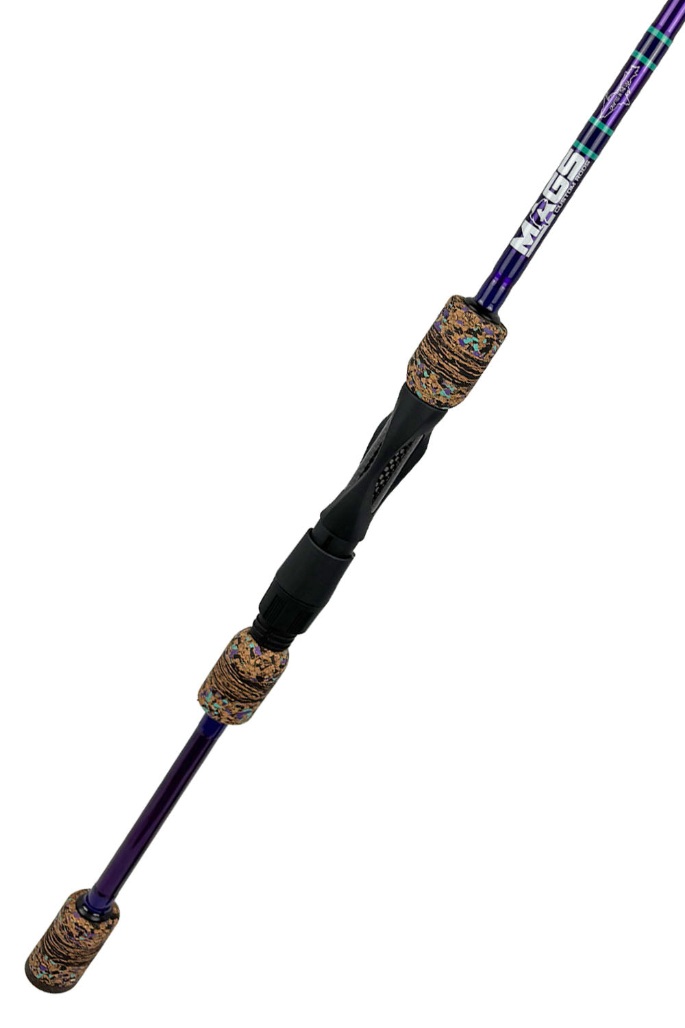 7' Medium Mod-Fast Purple Blank Spinning with Plum Purple Wraps and Seafoam Trim