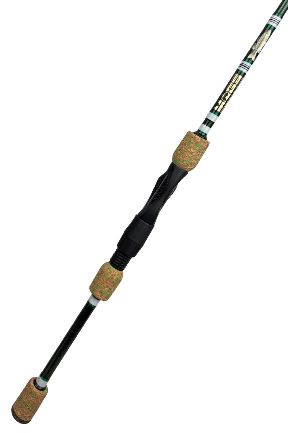 7' Medium Mod-Fast Spinning with White Wraps and Metallic Green Trim