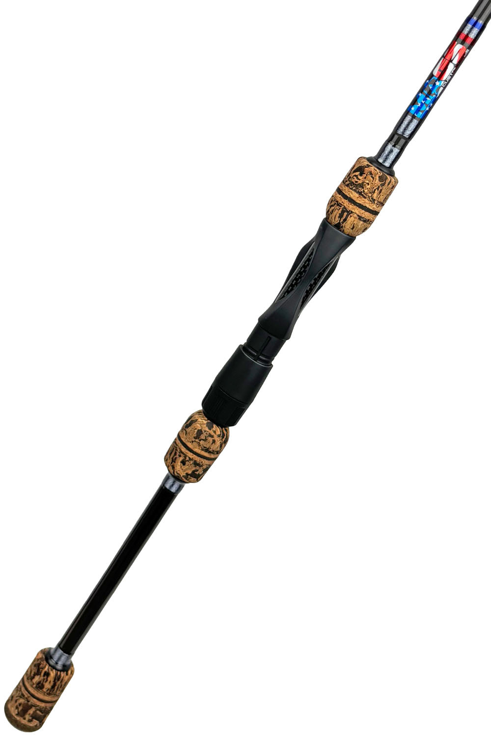 7'6 Medium Mod-Fast Spinning with Red, Metallic Steel & Blue Wraps