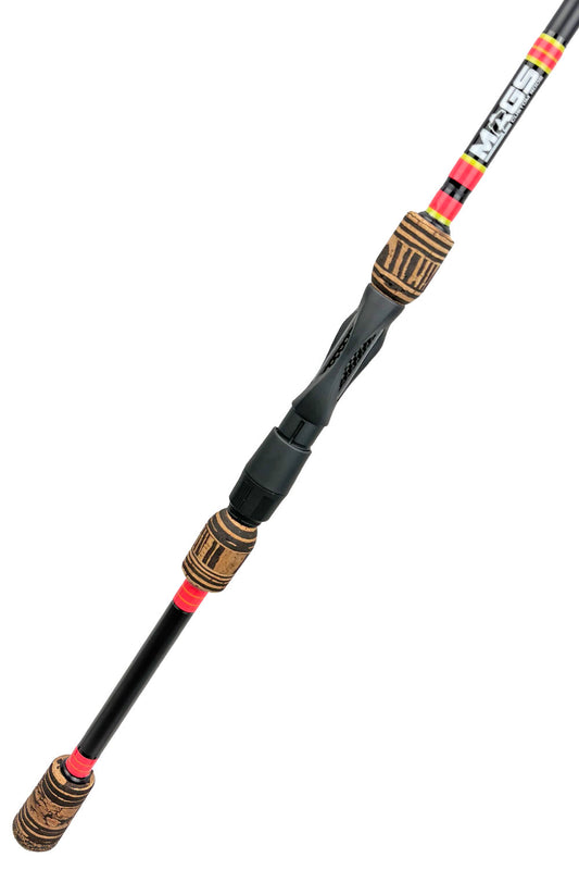 7'2 Medium Fast Spinning with Hot Pink Wraps and Yellow Trim