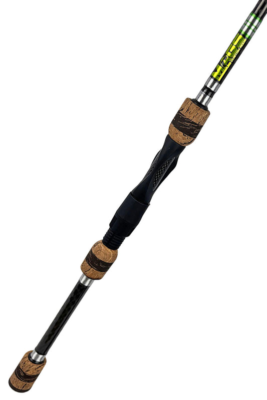 6'10 Medium-Light X-Fast Spinning with Metallic Silver Wraps and Metallic Lime Green Trim
