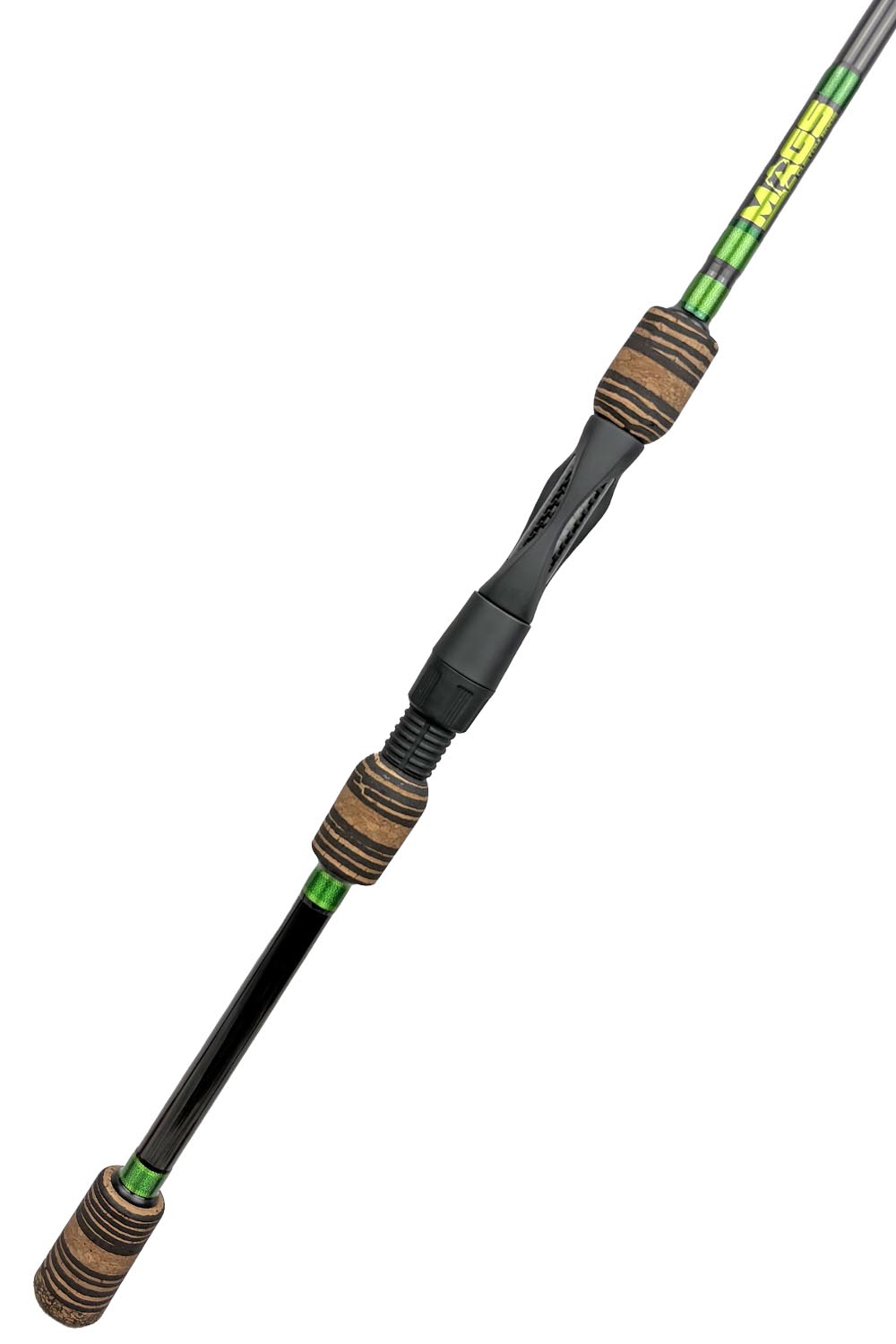 6'10 ML X-Fast Spinning with Metallic Lime Green Wraps and Metallic Green Accents