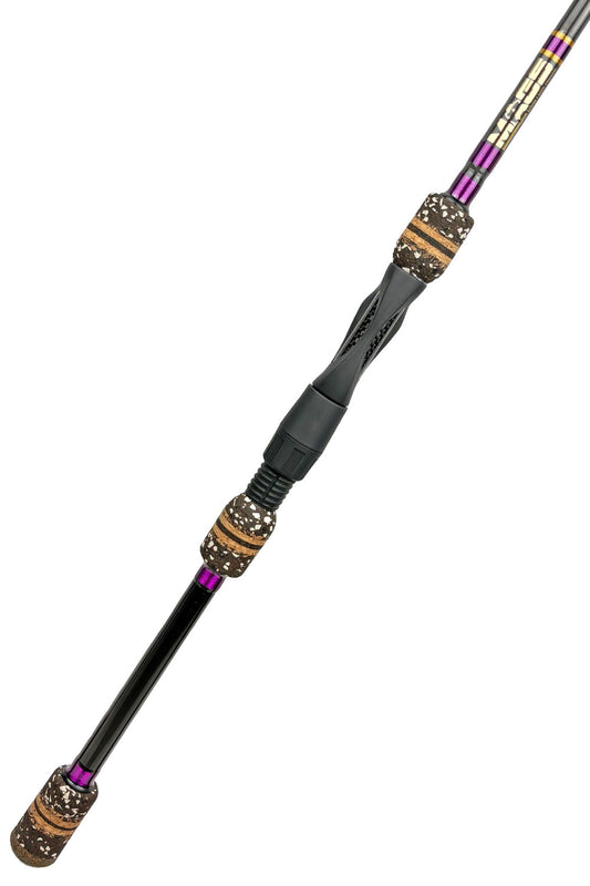 6'10 ML X-Fast Spinning with Metallic Purple Wraps and Gold Trim