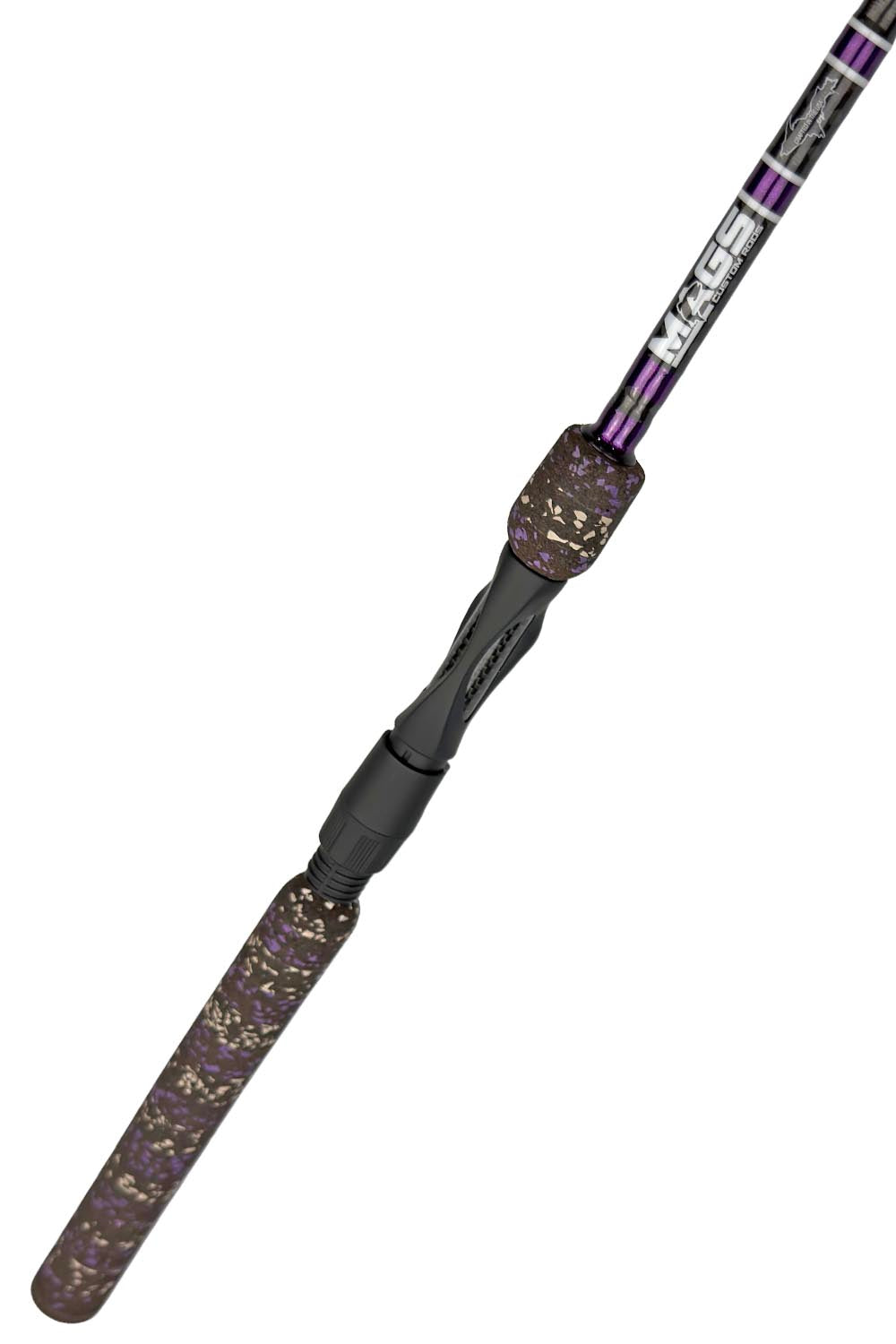 6'10 ML X-Fast Spinning with Metallic Purple Wraps and White Trim
