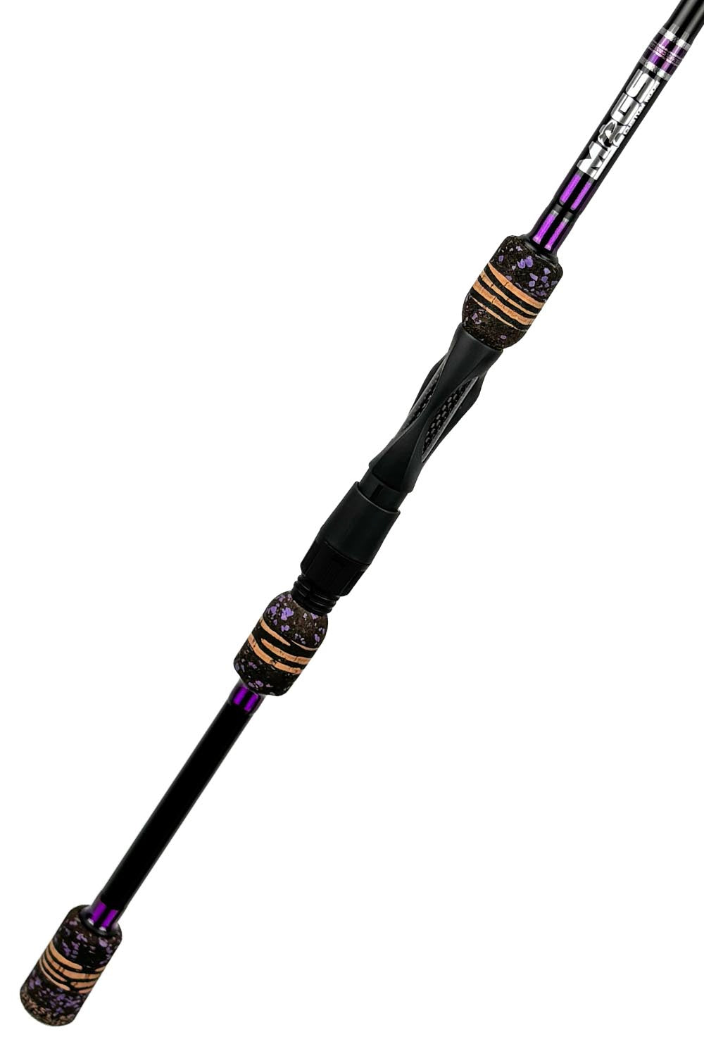 7'2 Medium Fast Spinning with Metallic Purple Wraps and Silver Trim