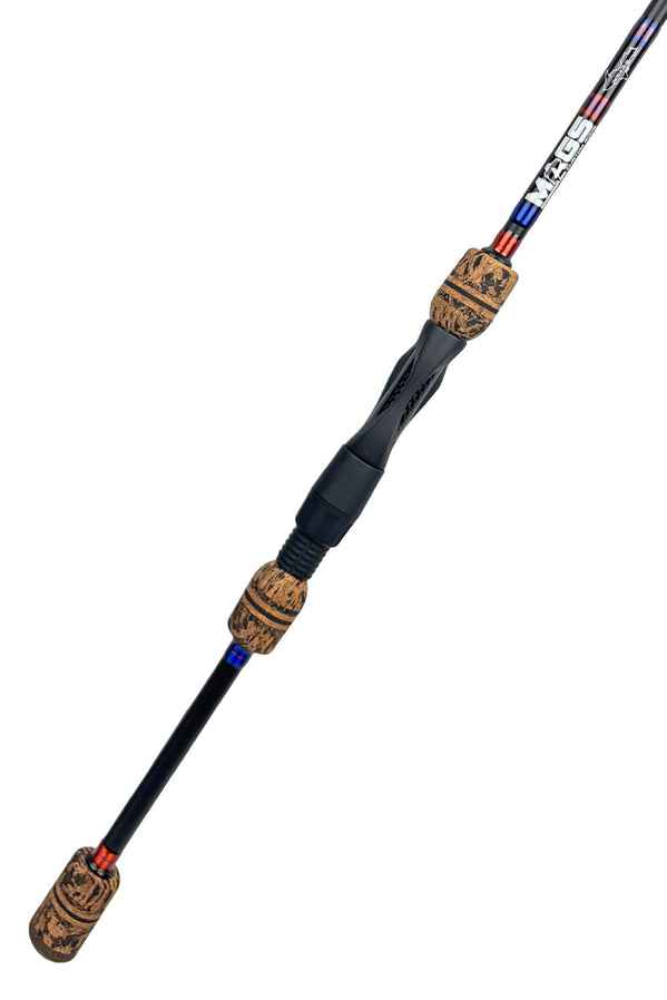 7'2 ML Fast Spinning with Alternating Metallic Blue and Orange Wraps
