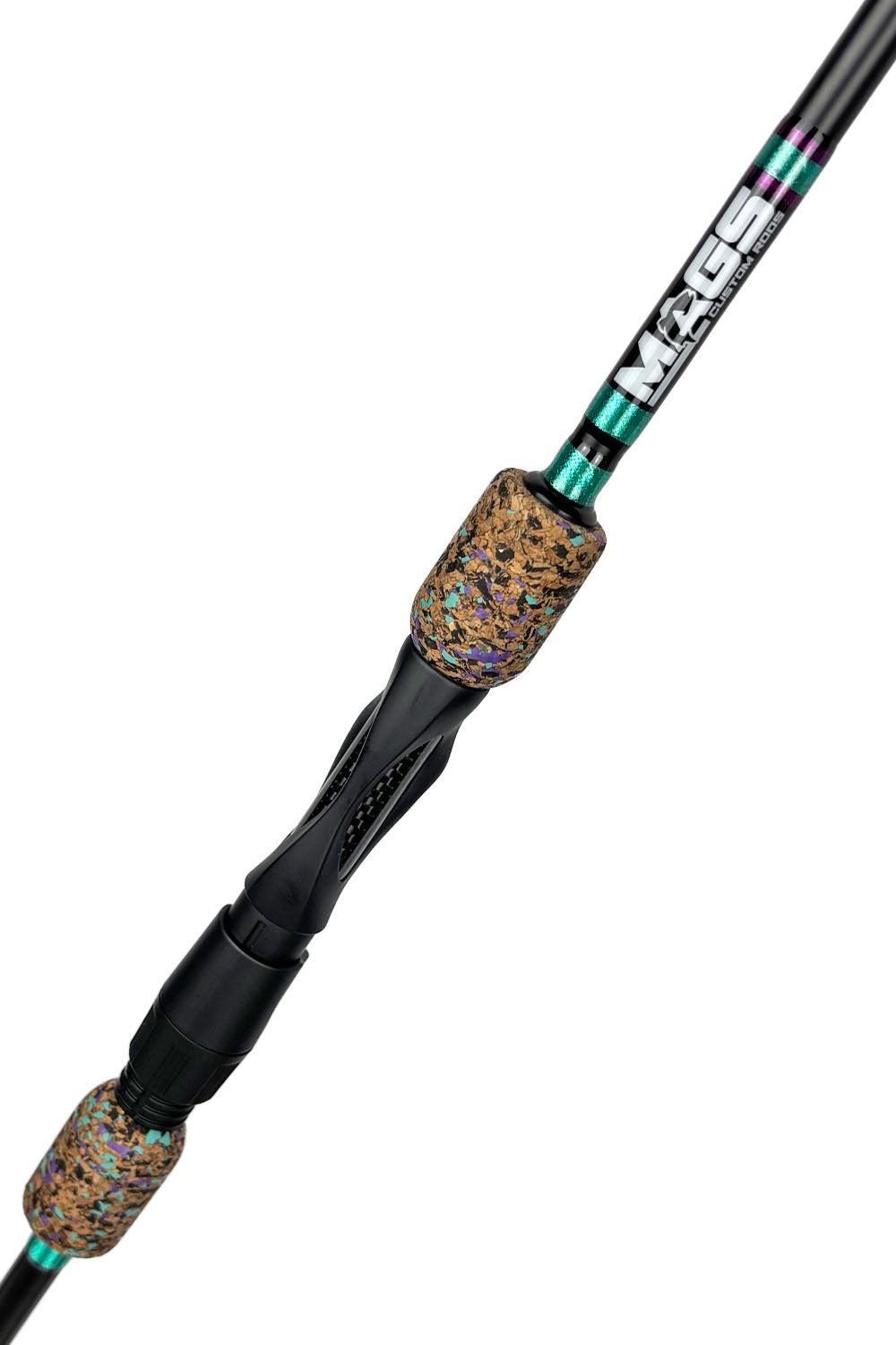 7'2 ML Fast Spinning with Alternating Seafoam Wraps and Metallic Purple Wraps