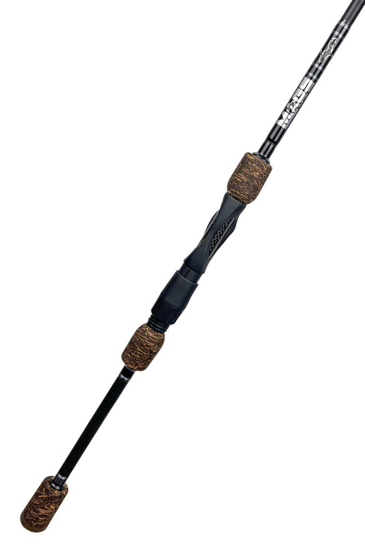 7'2 ML Fast Spinning with Black Wraps and Metallic Silver Trim