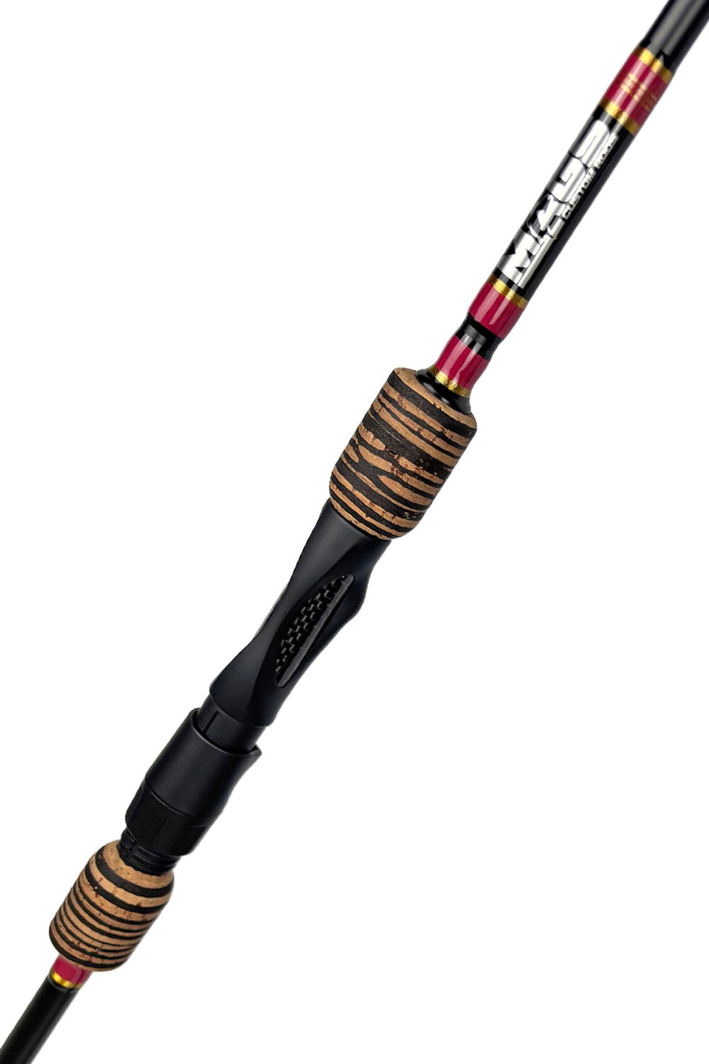 7'2 ML Fast Spinning with Maroon Wraps and Metallic Gold Accents
