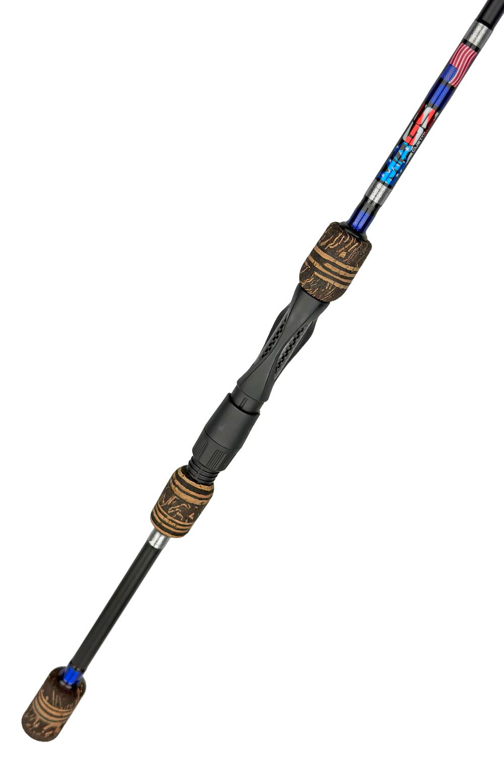 7'2 ML Fast Spinning with Metallic Blue and Silver and Metallic Red Wraps