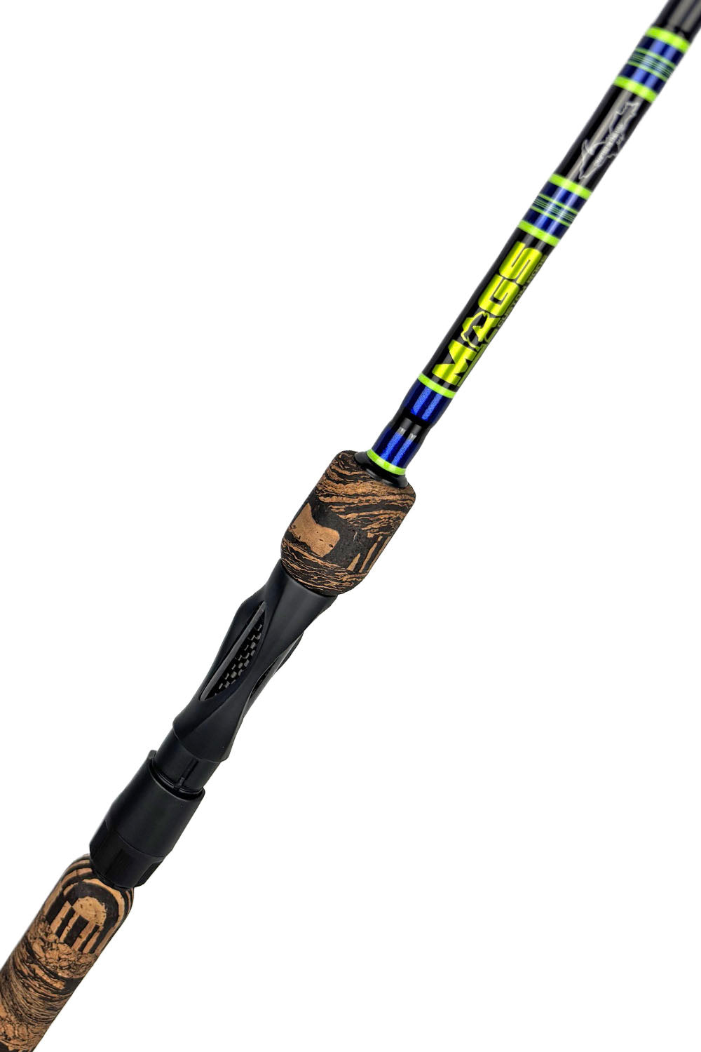 7'2 ML Fast Spinning with Metallic Blue Wraps and Chartreuse Accents