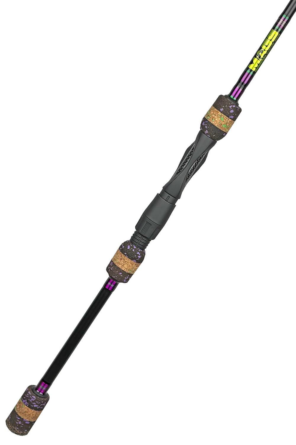 7'6 Medium Mod-Fast Spinning with Metallic Purple Wraps and Lime Green Trim