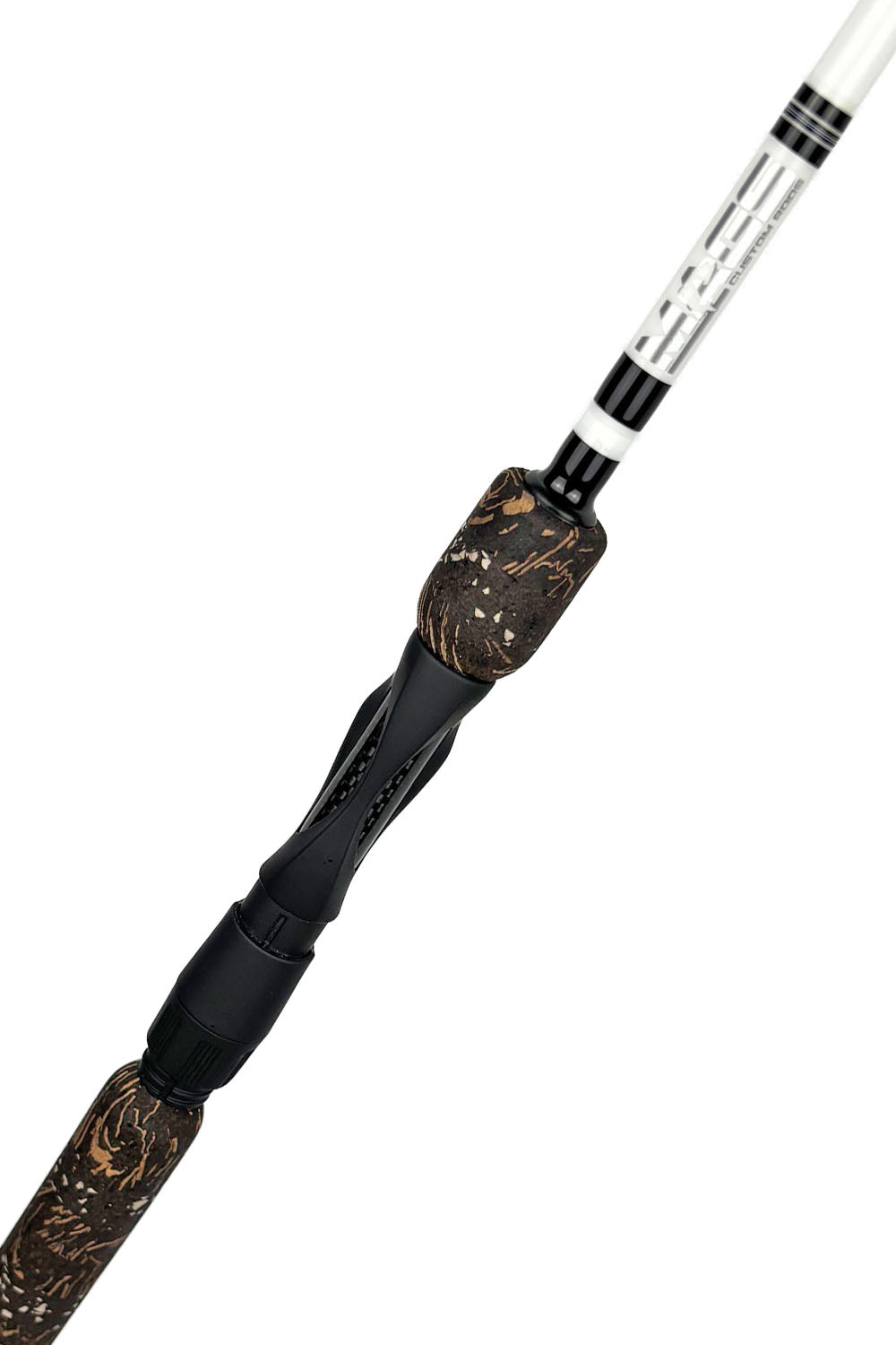 7'6 Medium Mod-Fast White Blank Spinning with Black Wraps