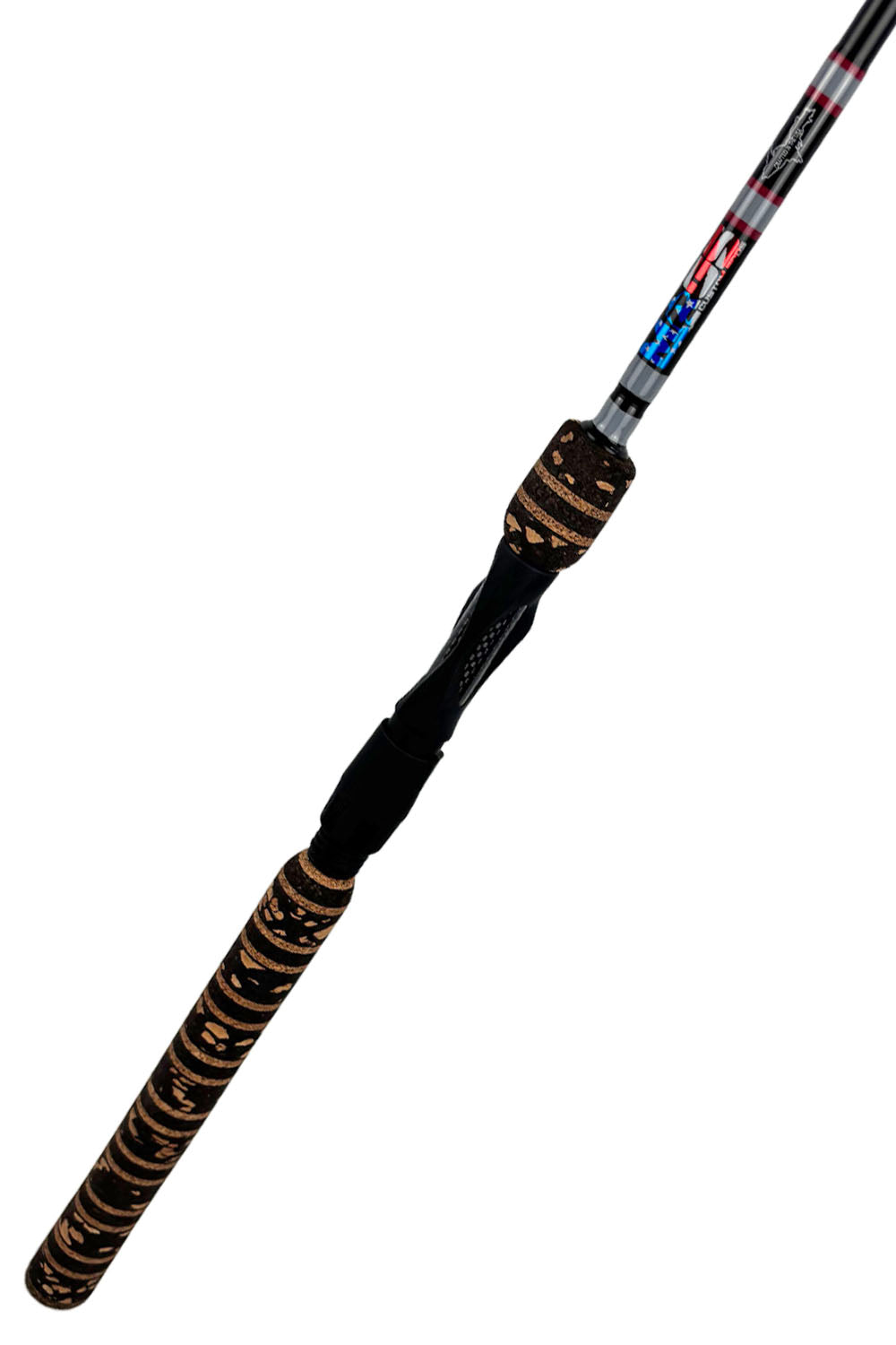 7'6 Medium-Light Fast Spinning with Gray Wraps and Red Trim