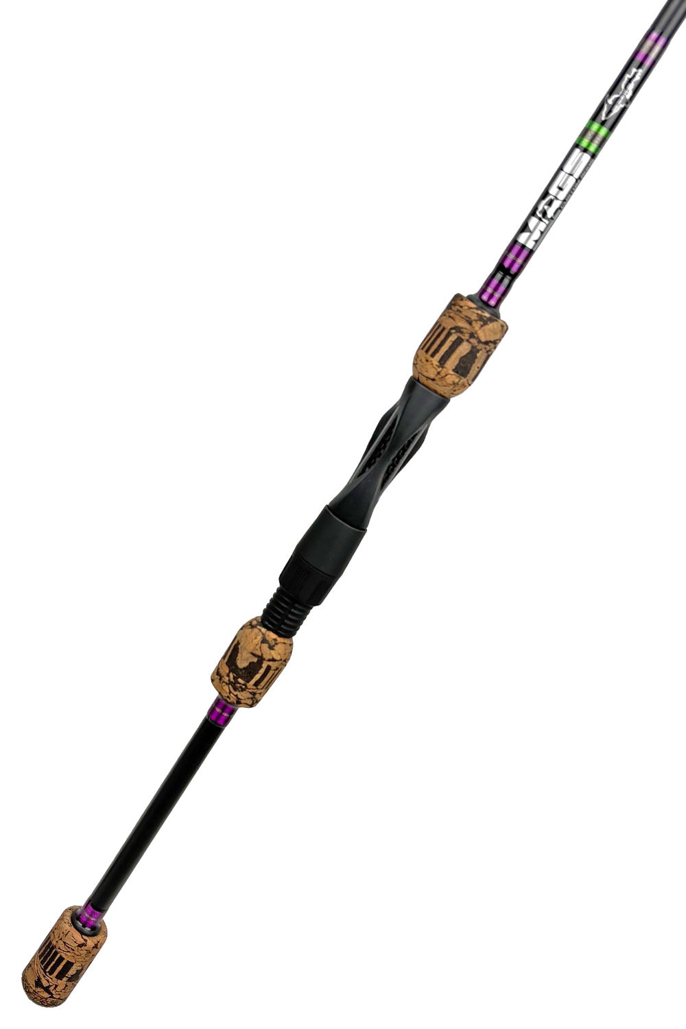 7'6 ML Fast Spinning with Metallic Purple Wraps and Metallic Lime Green Trim