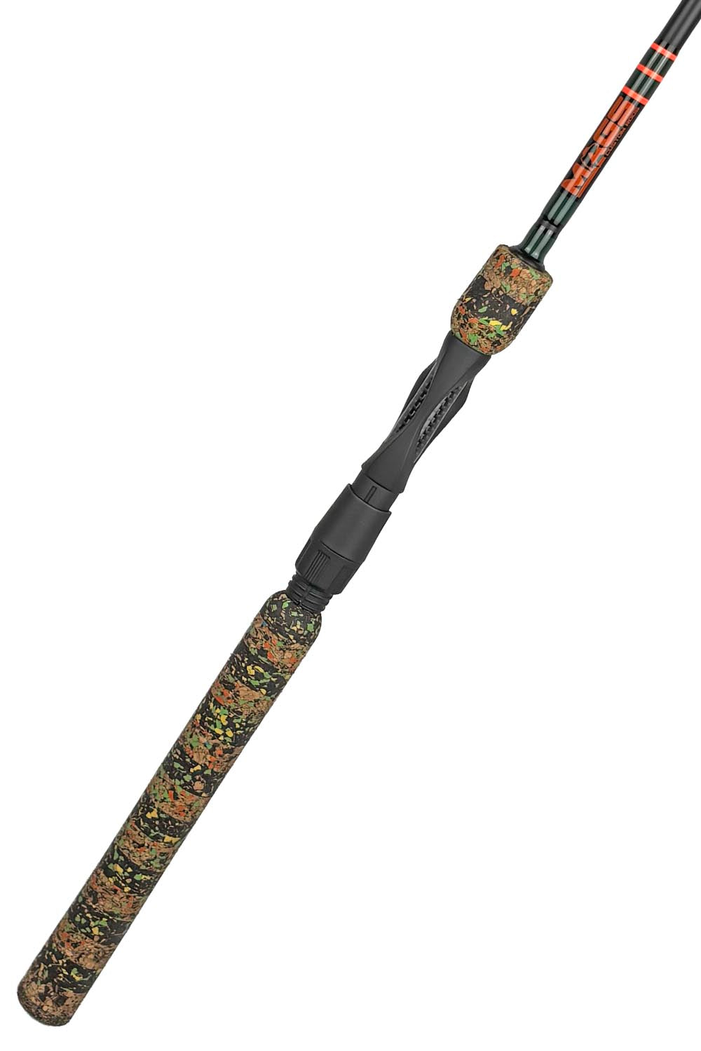 7'6 ML Fast Spinning with Dark Green Wraps and Neon Orange Trim