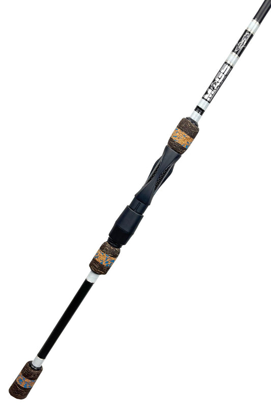 7'6 ML Fast Spinning with White Wraps and Metallic Silver Trim