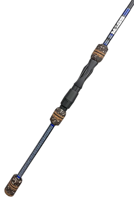 7'8 ML X-Fast Spinning with Metallic Steel Wraps and Metallic Blue Trim