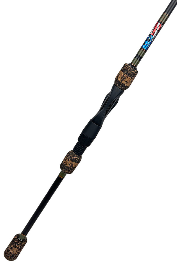 7'8 ML X-Fast Spinning with Military Green Wraps and Metallic Brown Trim
