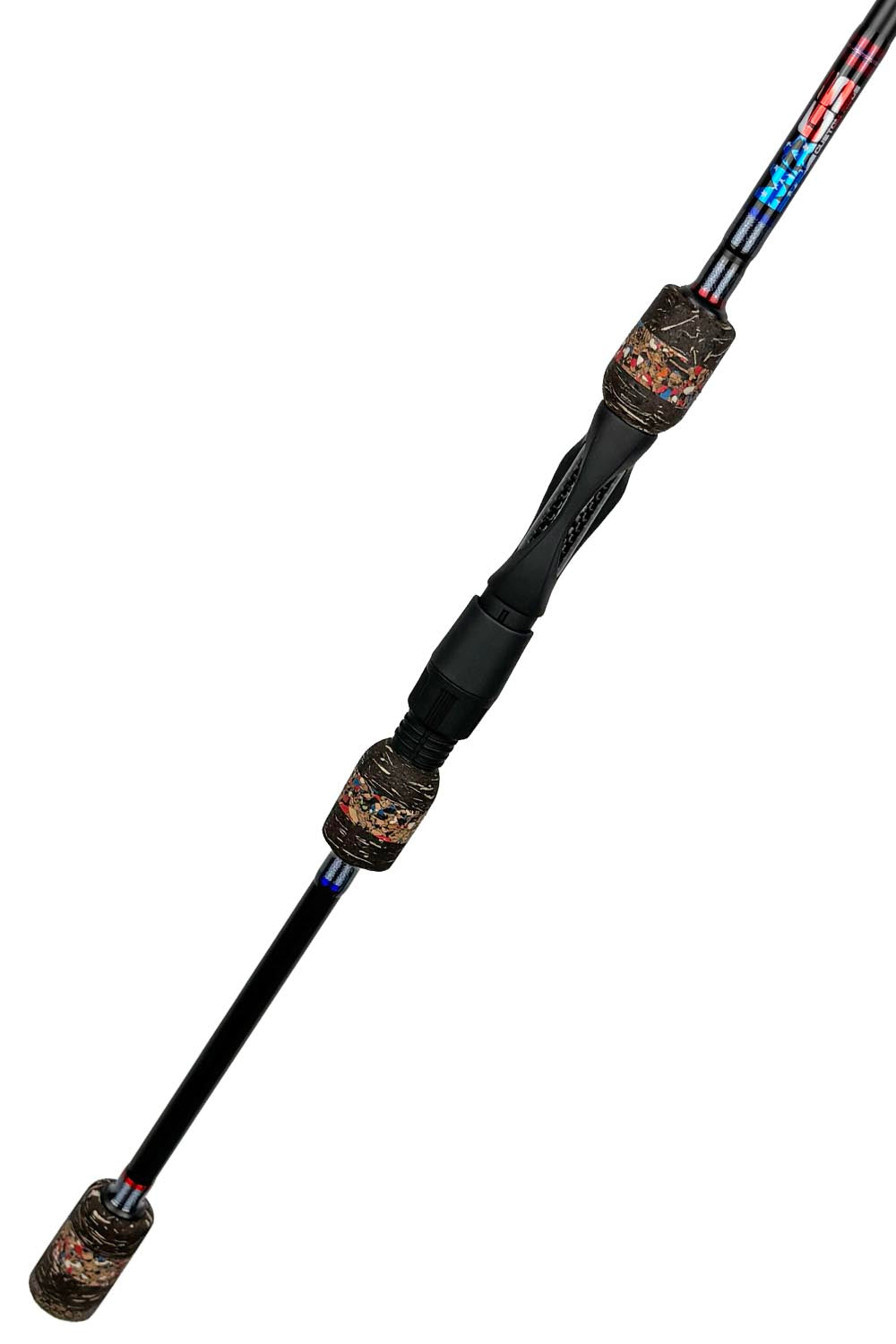 7'8 ML X-Fast Spinning with Metallic Steel Wraps and Red and Blue Trim