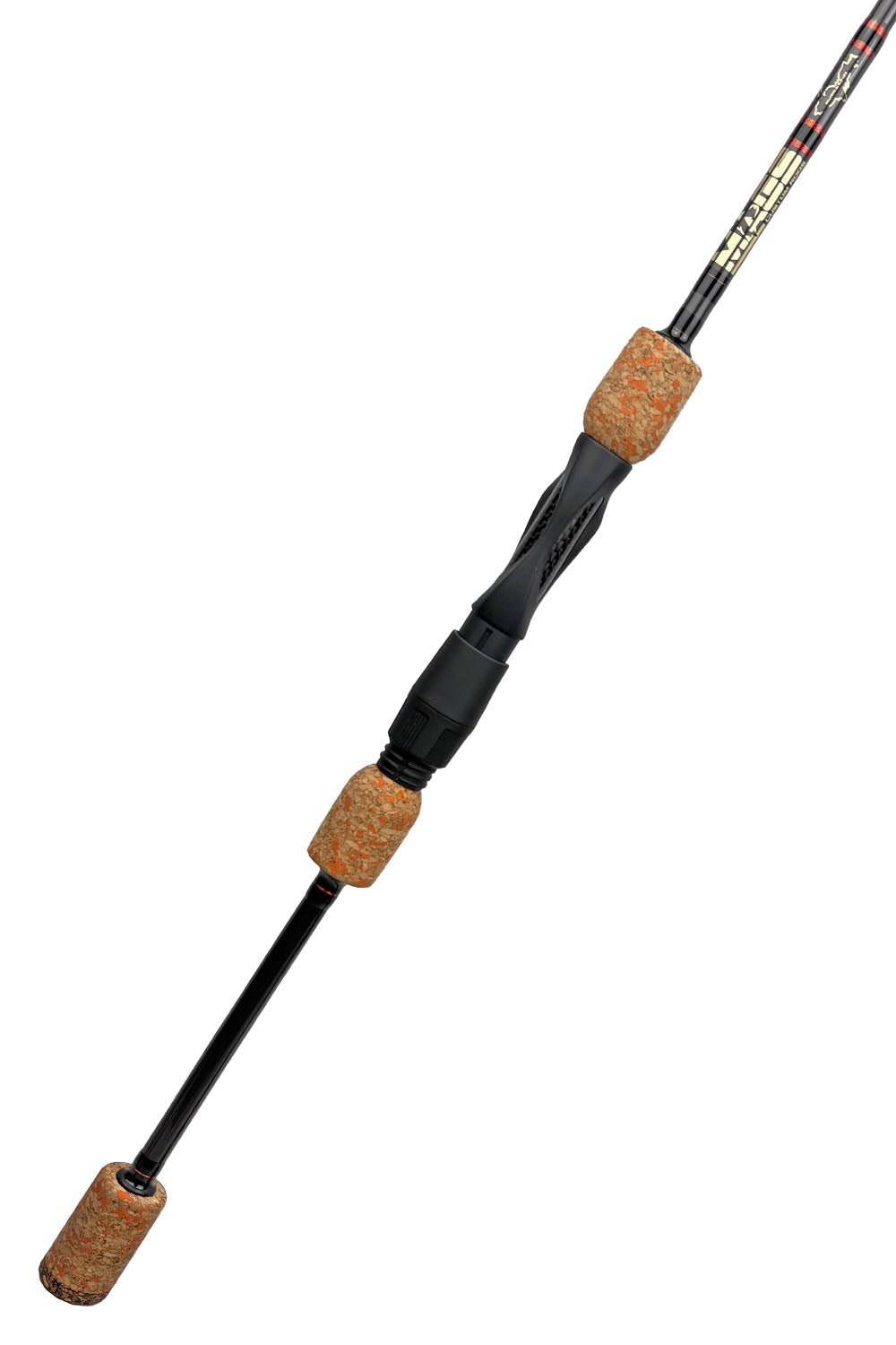 7' Light Mod-Fast Panfish with Black Wraps and Metallic Orange Trim
