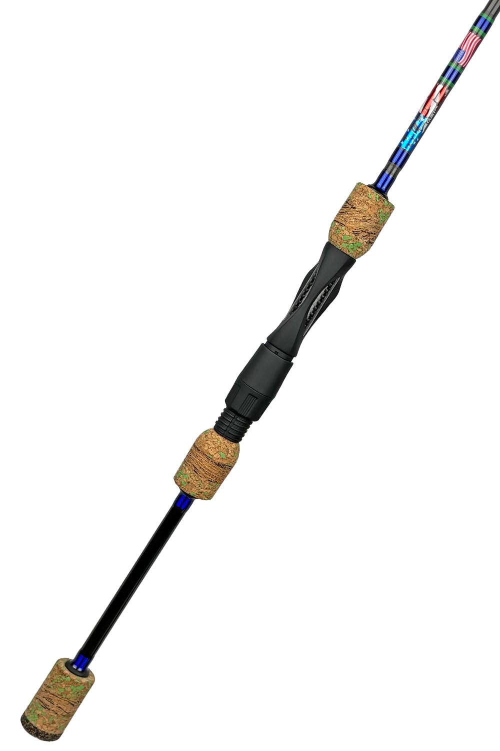 7' Light Mod-Fast Panfish with Metallic Ice Blue Wraps and Green Trim