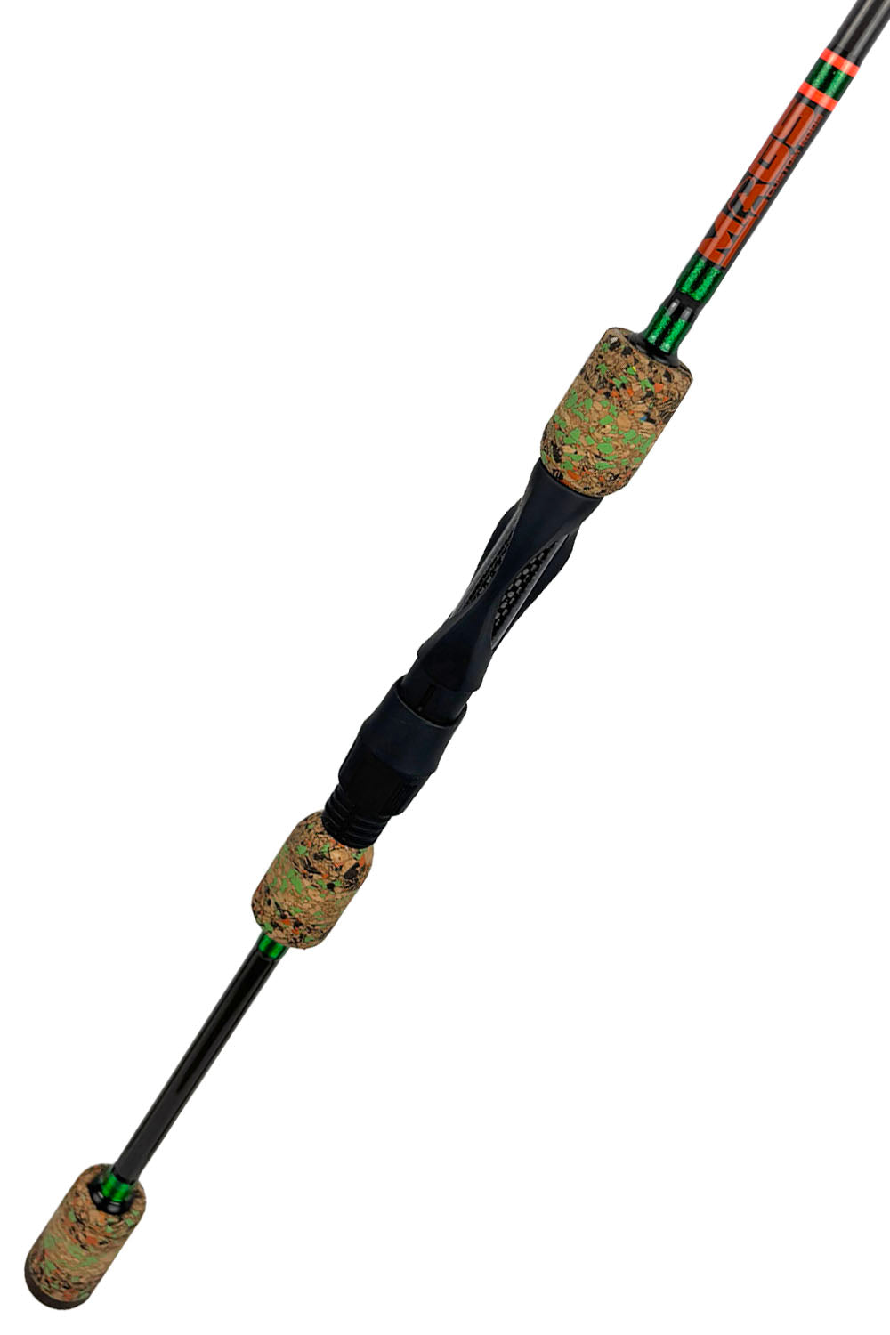 7' Light Mod-Fast Panfish with Metallic Green Wraps and Orange Trim