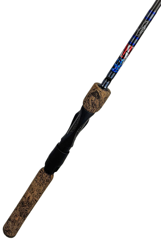 7' Light Mod-Fast Panfish with Metallic Steel Wraps and Metallic Blue Trim
