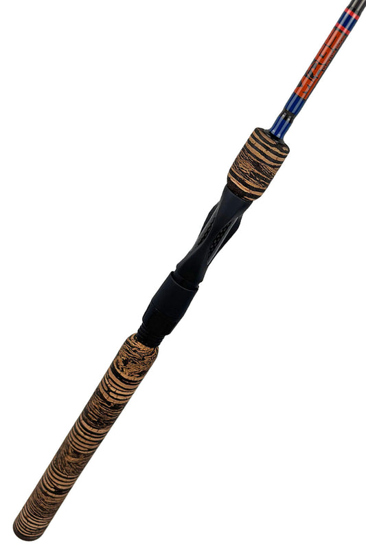 7' Light Mod-Fast Panfish with Navy Blue Wraps and Orange Trim