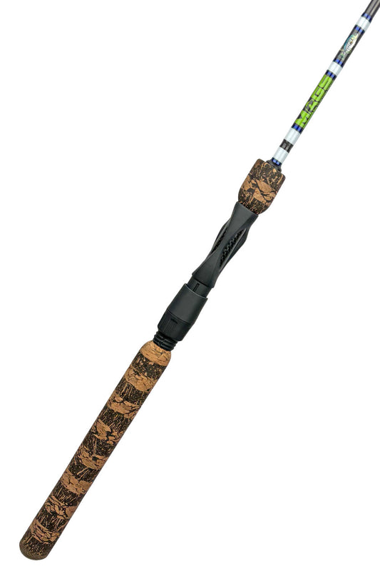 7' Light Mod-Fast Panfish with White Wraps and Metallic Blue Trim
