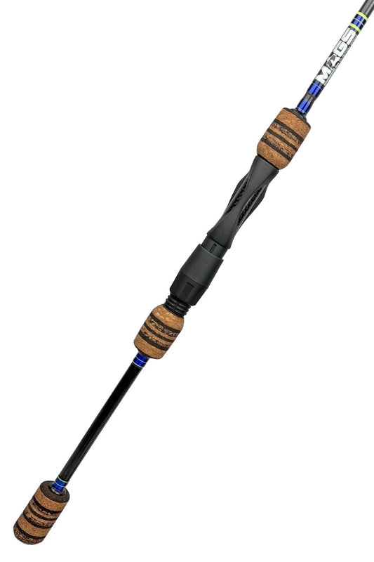 7' Light Mod-Fast Panfish with Metallic Ice Blue Wraps and Chartreuse Trim
