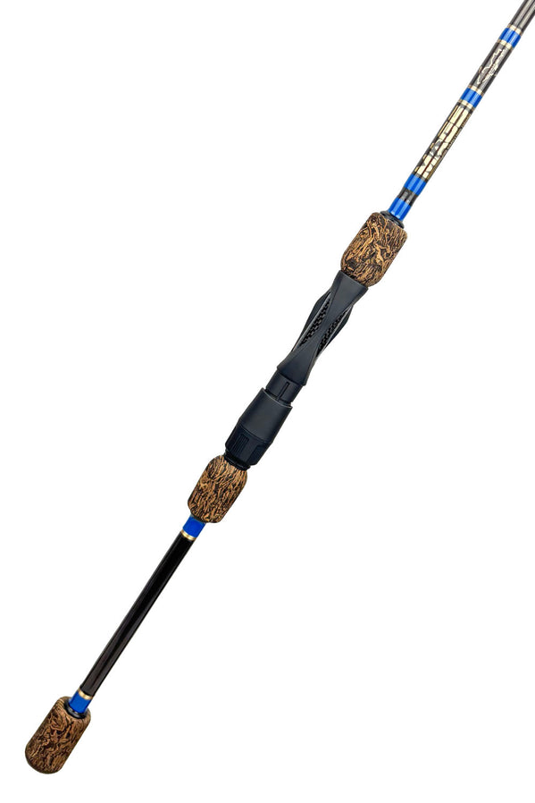 7' Medium Mod-Fast Spinning with Blue Wraps and Metallic Gold Trim