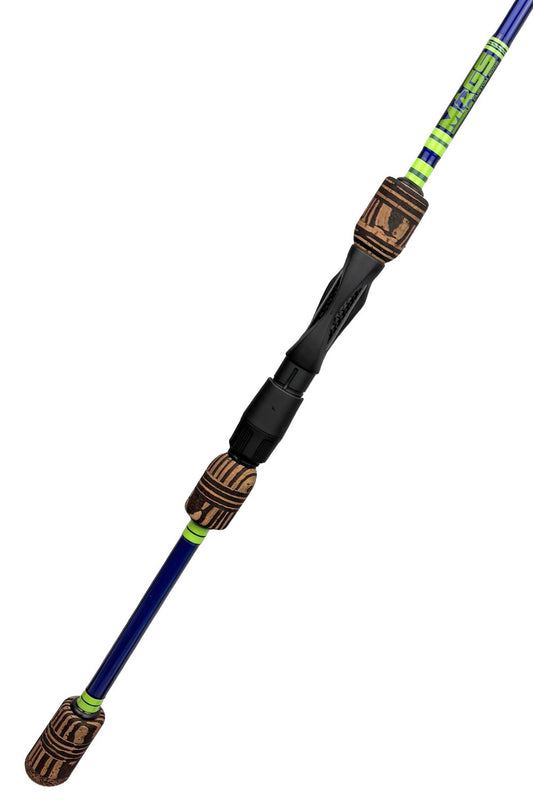7' Medium Mod-Fast Spinning with Chartreuse Wraps and Metallic Blue Accents
