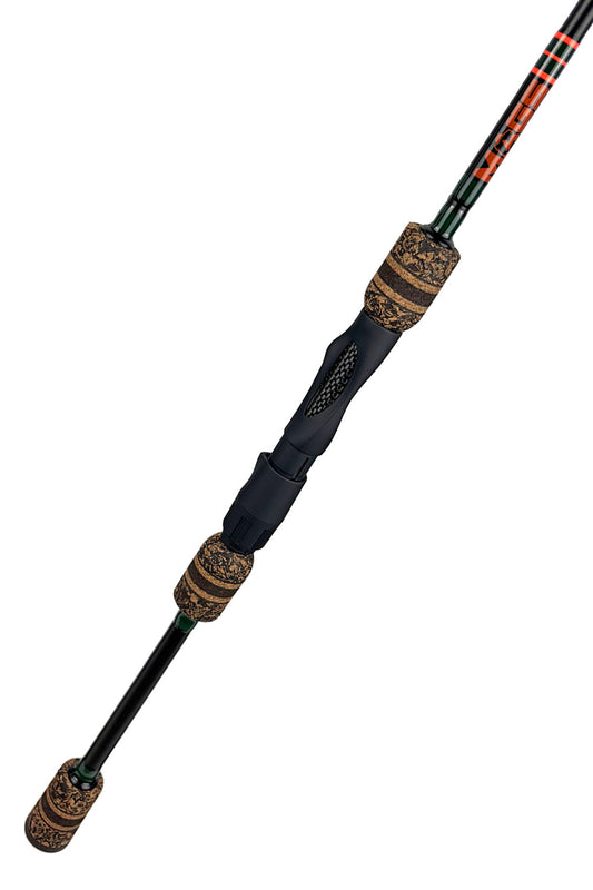 7' Medium Mod-Fast Spinning with Forest Green Wraps and Orange Trim