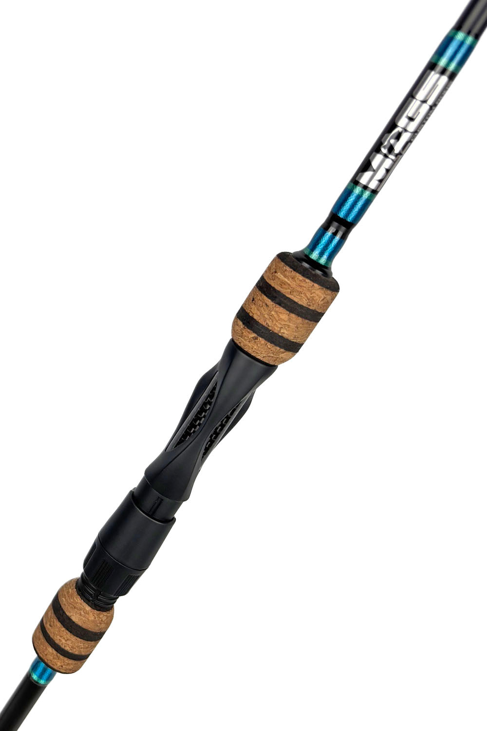 7' Medium Mod-Fast Spinning with Metallic Light Blue Wraps and Metallic Seafoam Accents