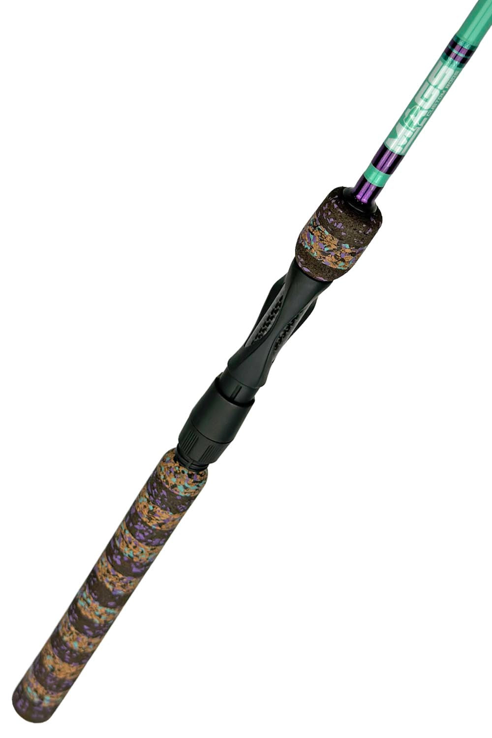 7' Medium Mod-Fast Spinning with Metallic Purple Wraps and Metallic Sea Foam Trim