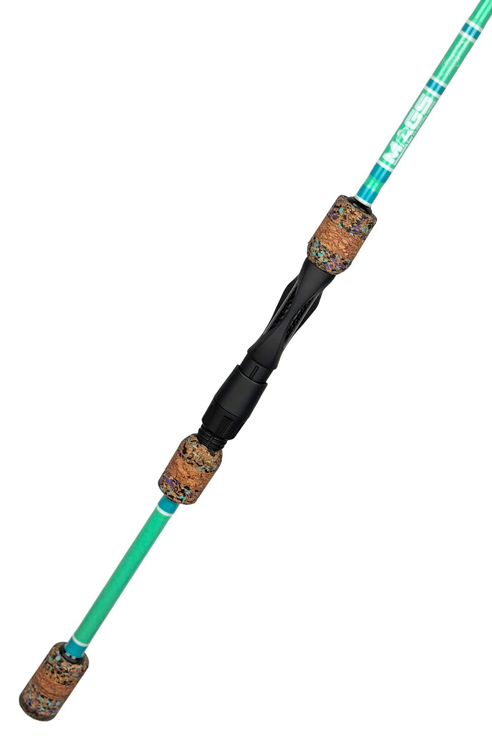 7' Medium Mod-Fast Spinning with Metallic Light Blue Wraps and White Trim