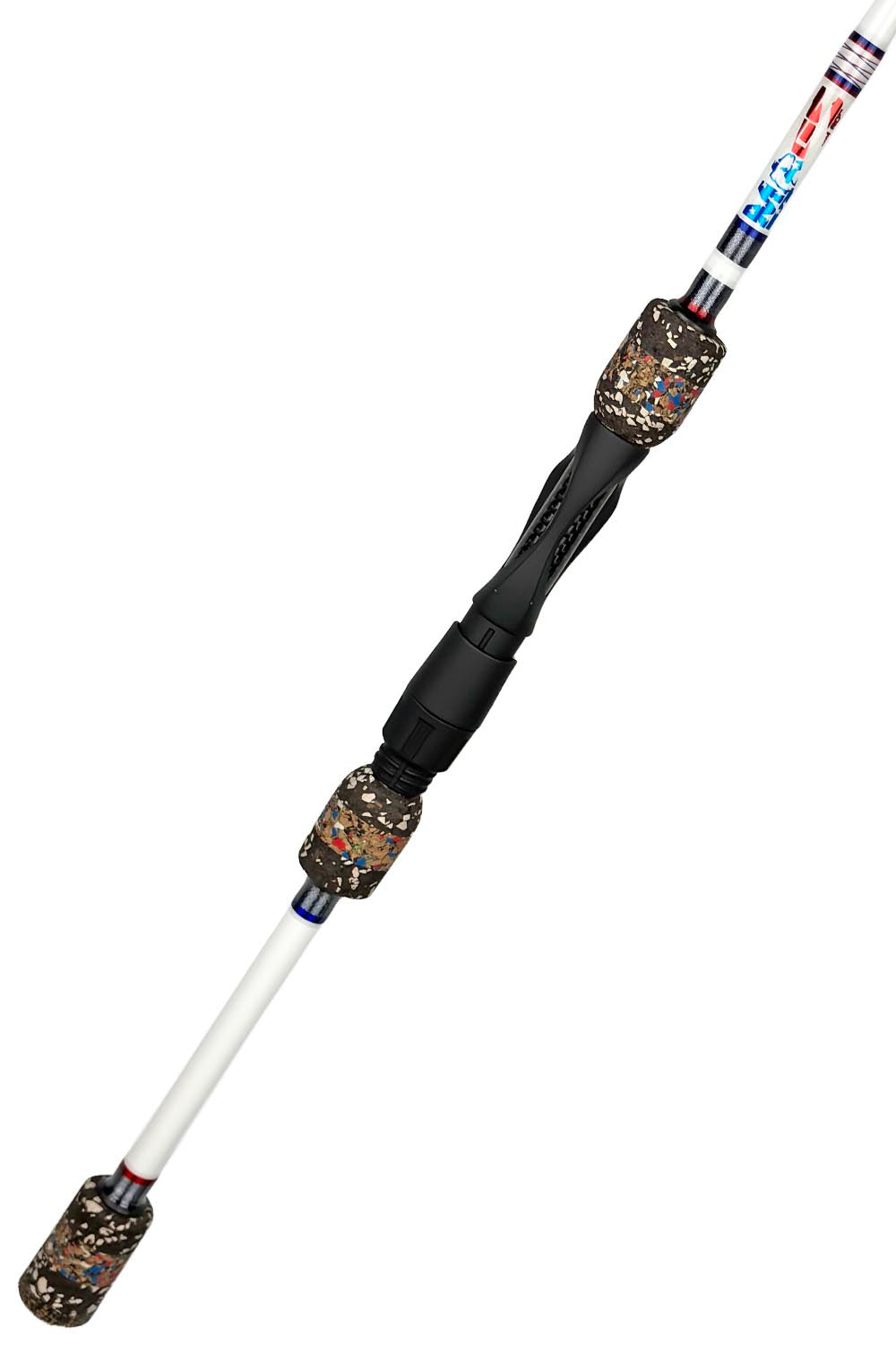 7' Medium Mod-Fast Spinning with Metallic Steel Wraps and Metallic Red and Blue Trim