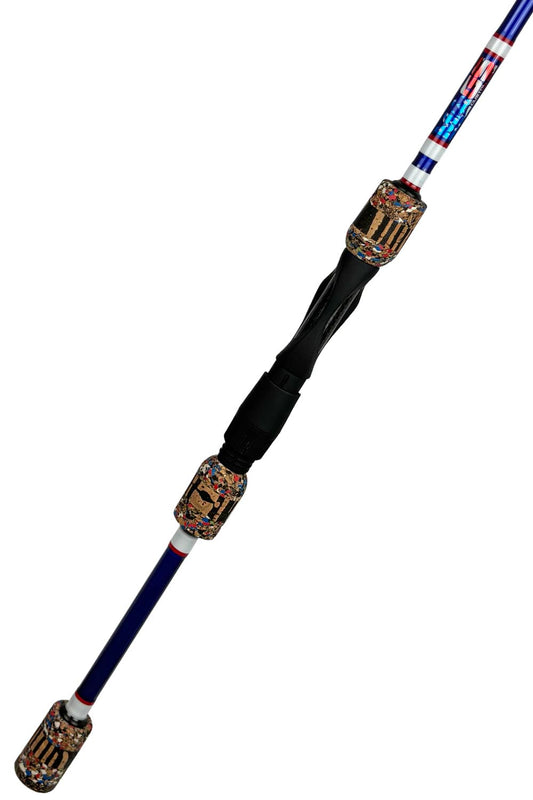 7' Medium Mod-Fast Spinning with White Wraps and Red Trim